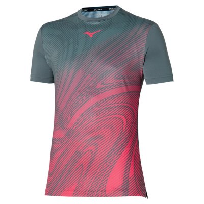 Camisa Mizuno Charge Shadow Estampados Tee Hombre - Grises Verdes - Chile M638ILJRQT